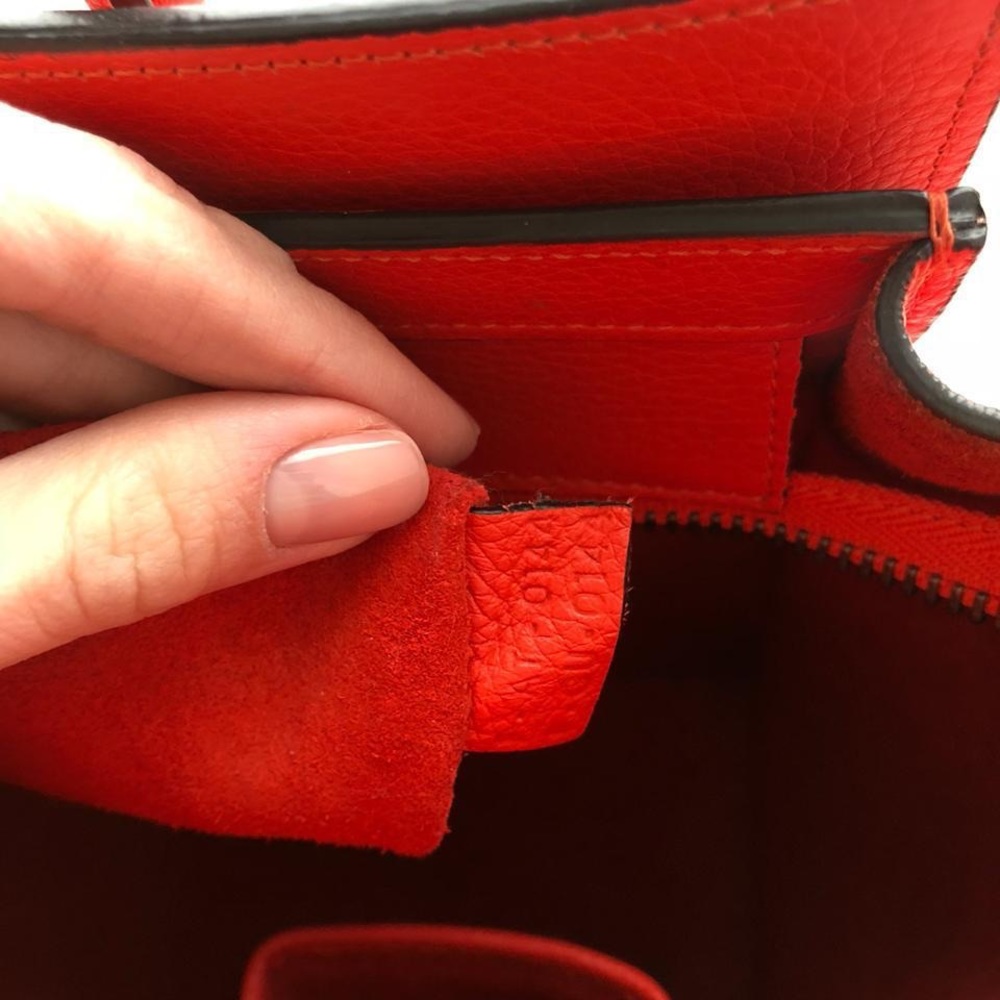 Celine Micro Red Luggage Tote - Picture 3 of 16